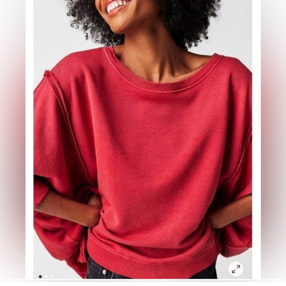 Free People Camden Red Sweatshirt